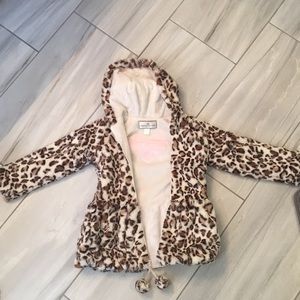 Little girls leopard print coat